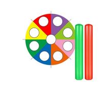 Juego paracaídas Paracaídas al Aire Libre, Tienda de campaña con arcoíris, Juegos, Juegos en el Patio, Actividades cooperativas de Trabajo en Equipo(3M Parachute 2 Rods)