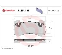 Juego Pastillas de Freno de Disco Delant. BREMBO para Audi A6 C7