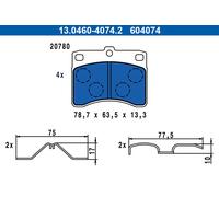 Juego Pastillas de Freno para Piaggio Porter Plataforma/Chasis Daihatsu