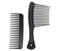 Juego Peines Dientes Anchos Resina, 2 Piezas Negras para Casa