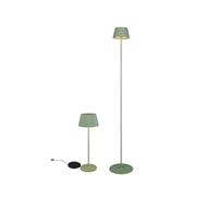 JUEGO: Pequeña lámpara de pie con batería y lámpara de mesa para exteriores inalámbrica en verde