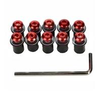 Juego pernos accesorios motocicleta Kit De Tornillos Para Parabrisas M5 10 Uds Para Versys Para 300 650 1000 Para ZX6R ZX7R ZX10R ZX14R ZZR(rojo)