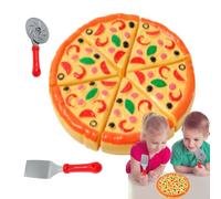 Juego Pizza Niños - Juguete Educativo Comestible | Simulación Cocina Corte | Kit Cocina Troceado con Cortador, Tenedor, Plato, para Chicos Chicas Juegos Interactivos (ABS)