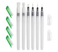 Juego Pluma Acuarela (6 Piezas),Pinceles de Acuarela con depósito rellenable, para Pinturas de Acuarela, para Colorear, Pintar, Paleta Mezcla de Pintura