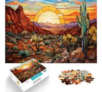 Juego práctico Vidrieras del Desierto Puzzles de 1000 Piezas para Adolescentes 50x75cm Interacción Entre Padres e Hijos para Mayores de 14 años