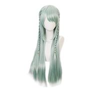 Juego Princesa Conectar! Re: Buceo Cosplay Pelucas Misumi Chika Verde Largo Recto Trenza Peluca de Halloween Fiesta Juego de Rol