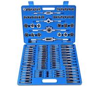 Juego profesional de 110 piezas de machos y troqueles de acero HSS de alta dureza M2-M18, juego de troqueles de rosca, multifuncional, resistente, con mango de llave y funda firme para trabajo