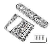 Juego profesional de 6 cuerdas para puente, placa de puente grabada para guitarra eléctrica, juego de tablero de control para ajustar fácilmente las cuerdas a través del puente