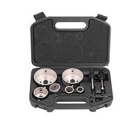 Juego profesional de 9 brocas para azulejos, sierra perforadora de carburo resistente para vidrio, porcelana y cerámica con 6 tamaños, 2 mandriles, 1 llave para taladros