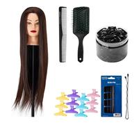 Juego profesional de entrenamiento de peluquería: cabeza de entrenamiento Gabbiano, peine Toni & Guy, cepillo, pinzas para el pelo y gomas para el pelo