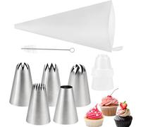 Juego profesional de mangas pasteleras con boquillas, boquillas de acero inoxidable grandes, juego de boquillas pasteleras de acero inoxidable para tartas, tartas, galletas, decoración reutilizable