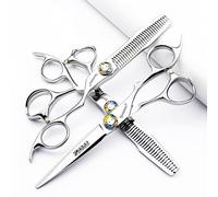 Juego profesional de tijeras de corte de pelo de 6/6,8 pulgadas, tijeras de peluquero de acero inoxidable 440c, Corte afilado y preciso (6 pulgadas - 3pc-B)