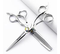 Juego profesional de tijeras de corte de pelo de 6/6,8 pulgadas, tijeras de peluquero de acero inoxidable 440c, Corte afilado y preciso (6 pulgadas - 2pc-D)