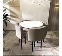 Juego redondo de cuento de comedor con un cuento y cuatro sillas que cubren un área de 200 ㎡ Comfortale Sentado, ideal para el hogar, cocina, restaurante y otras escenas