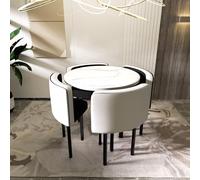 Juego redondo de cuento de comedor con un cuento y cuatro sillas que cubren un área de 200 ㎡ Comfortale Sentado, ideal para el hogar, cocina, restaurante y otras escenas