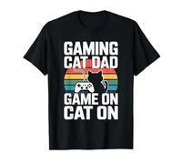 Juego Retro Cat Dad Game On Cat On Camiseta