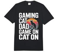 Juego Retro Cat Dad Game On Cat On Comfort Colors Adult Heavyweight T-Shirt