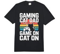 Juego Retro Cat Dad Game On Cat On Comfort Colors Adult Heavyweight T-Shirt