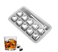 Juego reutilizable de acero en forma de corazón, mini corazones Chill Rocks de metal, cubo de hielo, no reutilizable para whisky, diluir