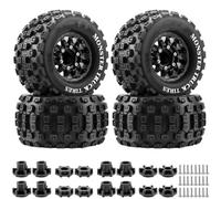 Juego Ruedas RC para ARRMA Big para Rock para Granite para Senton para VORTEKS 3S para Traxxas para Slash para Stampede MX28 1/10 Neumáticos 2,8" Hexagonal De 12 Mm/14 Mm(Black)