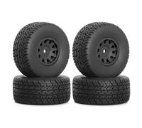 Juego Ruedas RC para Arrma para Mojave para GROM 1/14 4 Piezas De Neumáticos Goma De 65 Mm Neumáticos Hexagonales De 12 Mm ARA550116 Piezas Actualización Coche RC Accesorios(Black)