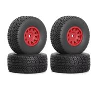 Juego Ruedas RC para Arrma para Mojave para GROM 1/14 4 Piezas De Neumáticos Goma De 65 Mm Neumáticos Hexagonales De 12 Mm ARA550116 Piezas Actualización Coche RC Accesorios(Red)