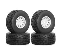 Juego Ruedas RC para Arrma para Mojave para GROM ARA550116 1/14 Ruedas 4 Piezas De Neumáticos De Goma De 65 Mm con Bujes Hexagonales De 12 Mm Piezas De Actualización RC(White)