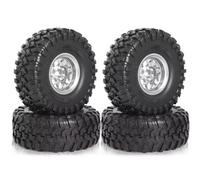 Juego Ruedas RC Para Axial Para SCX10 Para Traxxas Para TRX4 1/8 1/10 Juego De 4 Llantas De Metal De 135 Mm Y 2,2" Con Bloqueo De Cuentas Para Coches RC Crawler(Silver)