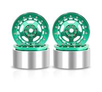 Juego Ruedas RC para Axial para SCX10 para Wraith para Capra RR10 RBX10 para Traxxas para TRX4 D90 1/10 4 Piezas De Metal 2,2" Beadlock Rueda para Cubo RC Crawler Car(Green)