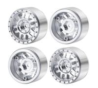 Juego Ruedas RC para Axial para SCX24 90081 AXI00001 AXI00002 1/24 4 Piezas para Llantas De Rueda De Metal Beadlock De 1,0'' Plateadas Accesorios para Coche Y Camión RC(Type 7)