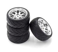 Juego Ruedas RC para Redcat para HPI para Tamiya para HSP 1/10 Neumáticos Carretera Ruedas Llantas Buje Hexagonal 12 Mm Neumático Coche para Turismo RC Paquete 4 Accesorios Actualización