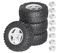 Juego Ruedas RC para Traxxas para Slash para Arrma 1/8 1/10 4 Neumáticos Camión 110 Mm Recorrido Corto con Ruedas Hexagonales 12 Mm 14 Mm 17 Mm Accesorios Actualización para Coche RC(White)