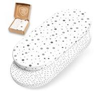 Juego sábanas capazo mimaDu para bebé sábana Bajera capazo Universal Funda capazo Protector colchon minicuna capazo Mimbre bebé | 100% algodón Oeko-Tex 78x36, 80x40 cm (Rayas, Puntos)
