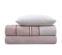 Juego Sabanas Coralina 240G Suaves Termicas Microfibra Ajuste Firme en Colchon hasta 30CM Cama 150 Invierno Calido Antibolas Modelo Bison Hogar Dormitorio Bison 150x190x30CM 3 Piezas
