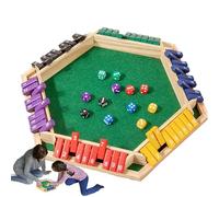 Juego Shut The Box con 12 Dados, Juego De Mesa De Madera para La Familia, Juegos De Matemáticas, para 2-6 Jugadores, Juego Shut The Box para 6 Jugadores, Set De Entretenimiento Portátil para Aprender