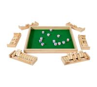 Juego Shut The Box de Madera: diseño Tradicional, Bandeja Actividades Mesa con Dados Madera, tapete para números Tablero Interactivo portátil, Bloques conteo Solapas maderapulida | competitivo Adulto