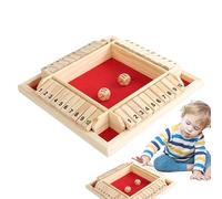 Juego Shut The Box: Tablero De Dados De Madera, Juego De Estrategia De Mesa, Potenciador De Habilidades Matemáticas para 2 A 4 Jugadores, Diversión Familiar Interactiva, Suma Educativa Y Desafío para