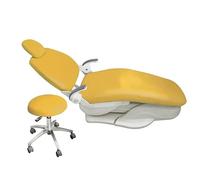 Juego Silla Dental, 4pcs/Set Protector Completo Sillón Dental Cubierta Avanzada Seda de Leche + Impermeable Película Compuesta Material Impermeable, para Sillón Dental, Asiento, Reposacabezas(Yellow)