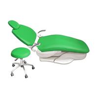 Juego Silla Dental, 4pcs/Set Protector Completo Sillón Dental Cubierta Avanzada Seda de Leche + Impermeable Película Compuesta Material Impermeable, para Sillón Dental, Asiento, Reposacabezas(Green)