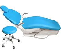 Juego Silla Dental, 4pcs/Set Protector Completo Sillón Dental Cubierta Avanzada Seda de Leche + Impermeable Película Compuesta Material Impermeable, para Sillón Dental, Asiento, Reposacabezas(Blue)