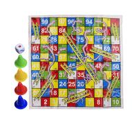 Juego Snakes And Ladders - Tabla de viaje plegable y portátil | Juego Classic Family Ladder tablero plegable | Para niños, adultos, fiestas, viajes, construcción de papel soplado, juego de trucos