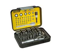 Juego STANLEY Puntas (1/4 39 Piezas Llaves De Vaso mini Con Carraca 1/4 Stn1-13-906)