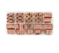 Juego surtido con arandelas 400/300/280/200/150/100 Uds. Arandelas de cobre juntas tóricas Kit sellado anillo plano surtido anillos for coche con funda(150Pcs M5-M14)