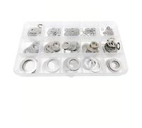 Juego surtido con arandelas 600 Uds M3 M4 M5 M6 M8 M10 M12 M16 M20 arandela plana ultrafina de acero inoxidable cuña ajuste juego surtido juntas lisas(Thick 0.30mm)