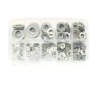 Juego surtido con arandelas Arandela plana de acero inoxidable, juntas lisas, arandelas Metal, anillos, kits surtidos tornillos M2 .5 M3 M4 M5-M12(360Pcs)