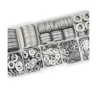 Juego surtido con arandelas Juego de arandelas planas acero inoxidable 360/580 piezas, for decoración del hogar, reparación fábrica, cocinas, tiendas y más(360Pcs)