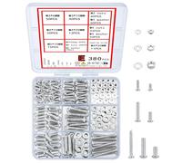 Juego surtido de 230 tornillos de máquina con tuercas, pernos y arandelas, Phillips Pan Head Pernos y tuercas y arandelas, para gabinete, cajón industrial electrónico