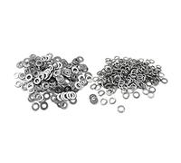 Juego surtido de arandelas planas de acero inoxidable M5 304 y arandelas de bloqueo de resorte dividido, 100 juegos/paquete