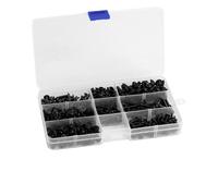 Juego Surtido de Tornillos de Brida con Cabeza Negra de 340 Piezas, con Estuche, Fáciles de Instalar con Destornillador compatible.