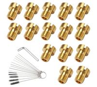 Juego Surtidores Carburador, 15 piezas M4 Surtidor Principal Carburador 40 44 46 48 50 52 54 56 58 60 65 70 75 80 85, Surtidores Carburadors con 12 cepillos de limpieza para Dellorto, Bing, GY6